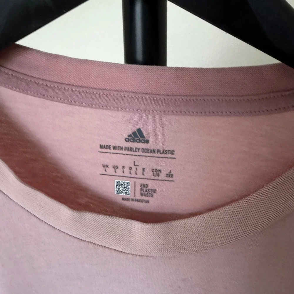 Adidas Tennis Pink Game Sweat Match T-Shirt Large Parley Distressed